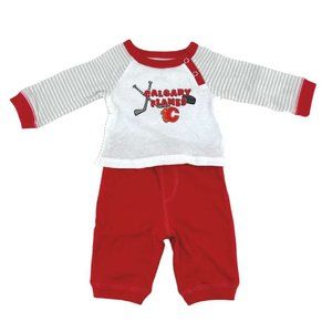 NHL | NHL Baby Calgary Flames Clothing Set | 2 Pieces | Red & White | 3M